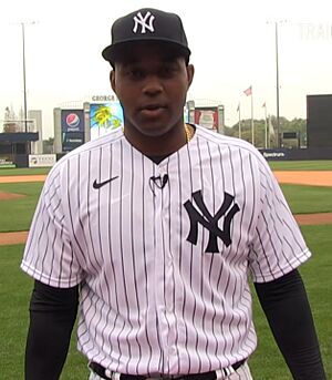 Chris Gittens with the New York Yankees in 2020 spring training camp