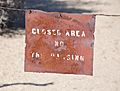Desert Queen Ranch - Closed Area sign