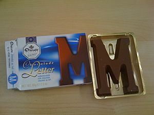 Droste Chocoladeletter M melk.jpg