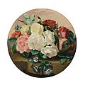 ELOISE HARRIET STANNARD (BRITISH 1828-1915) STILL LIFE OF ASSORTED ROSES ON A LEDGE Signed and indistinctly dated, oil on canvas