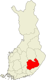 Etelä-Savo on a map of Finland