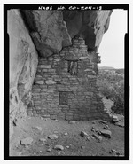 Feature 1, Room C, east interior wall looking east-northeast - Serpents Quarters Pueblo, Approximately 2 miles north of County Road G, Cortez, Montezuma County, CO HABS CO-204-13.tif