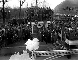 Gate opening celebration Elza Gate, Oak Ridge, Tennessee 1949