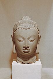 Head of Buddha statue at National Museum, New Delhi