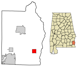 Location of Haleburg in Henry County, Alabama.