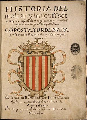 Historia del molt alt y invictissim senyor lo Rey Don Jayme de Aragon-1619-f1r