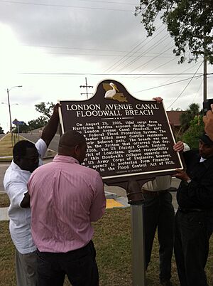 Historic Plaque-London Avenue Canal Levee Breach