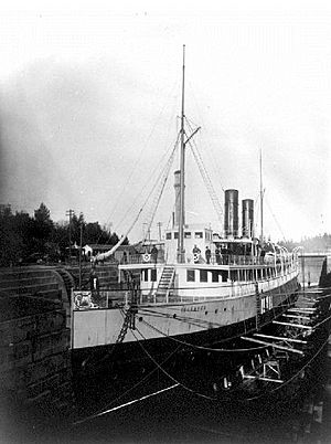 Islander (steamship) in Esquimalt BC drydock 1890s.JPG
