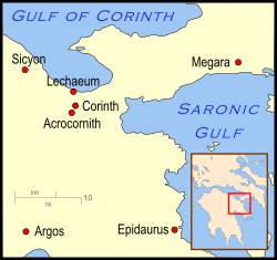 Isthmus of Corinth in ancient Greece