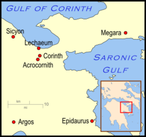 Isthmus of Corinth in ancient Greece