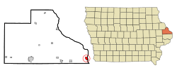 Location of Sabula, Iowa