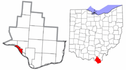 Location in Lawrence County and the State of Ohio