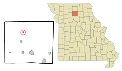 Location of Purdin, Missouri
