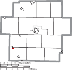 Location of Sherrodsville in Carroll County