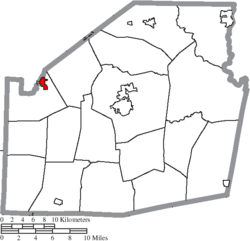 Location of Lynchburg in Highland County