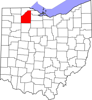 Map of Ohio highlighting Wood County