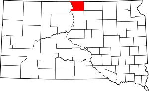 Map of South Dakota highlighting Campbell County