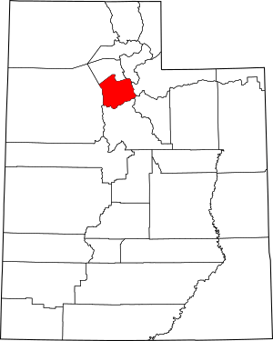 Map of Utah highlighting Salt Lake County