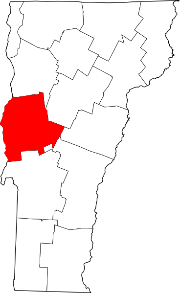 Image Map Of Vermont Highlighting Addison County 2465