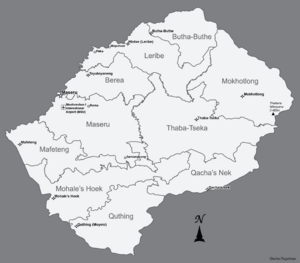 Map of lesotho