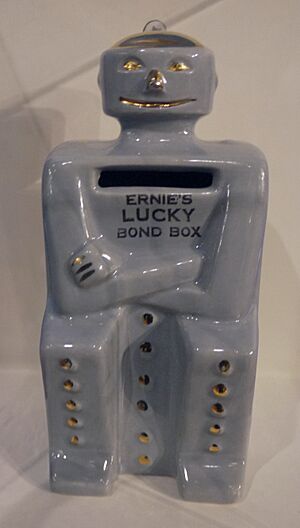 Money box shaped like ERNIE the Computer (Science Museum, London)