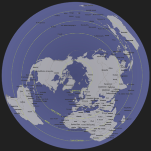 North polar projection map