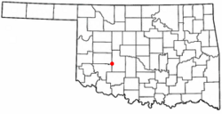 Location of Carnegie, Oklahoma