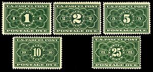 Parcel Post Postage Due 1912 issues