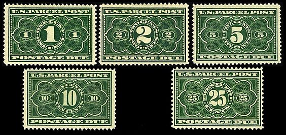 Parcel Post Postage Due 1912 issues