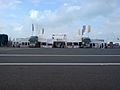 Renault Sport articulated lorrys with extended tents @ Silverstone for Renault World Series