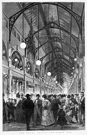 Royal Arcade Melbourne Christmas Eve 1874