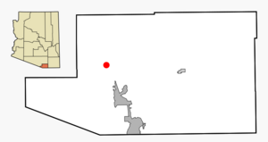 Location in Santa Cruz County and the state of Arizona
