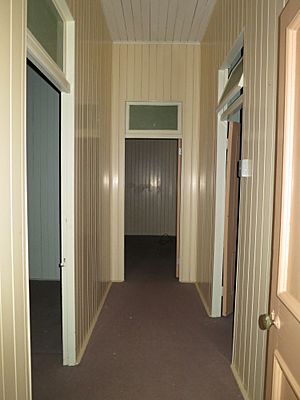 School Residence interior hallway, with early timber joinery and linings (2015)