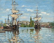 Ships Riding on the Seine at Rouen by Claude Monet, 1872