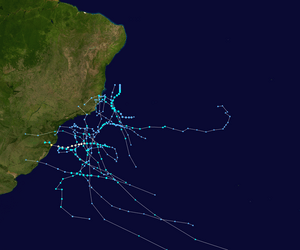 South Atlantic hurricane tracks