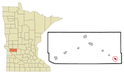 Location of Kerkhoven, Minnesota