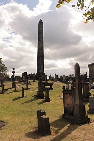 The north-east section of Old Calton Burial Ground facing south to the Martyrs Monument