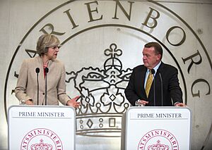 Theresa May and Danish PM Rasmussen