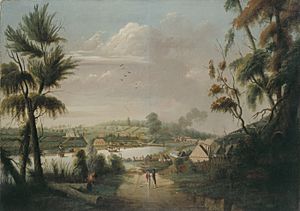 Thomas Watling - A Direct North General View of Sydney Cove, 1794