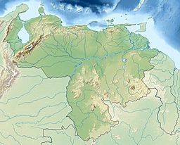 Location of the lake in Venezuela.