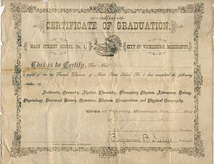 Vicksburg Graduation Certificate