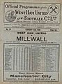 West Ham United and Millwall programme 1930
