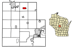 Location of Auburndale in Wood County, Wisconsin.