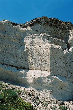 Akrotiri Santorini-Volcano pumice-layers Aegean-Sea