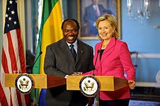 Ali Bongo Ondimba and Hillary Clinton