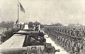 American flag raised over Fort Santiago 8-13-1898.jpg