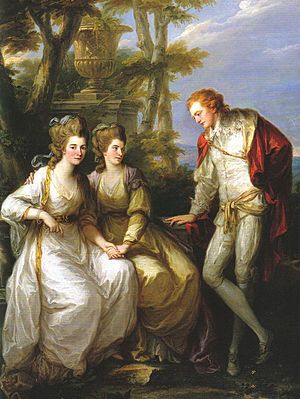 Angelica Kauffmann, Portrait of Lady Georgiana, Lady Henrietta Frances and George John Spencer, Viscount Althorp (1774)