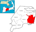 Barnstable MA zip codes (02601 Hyannis highlighted)