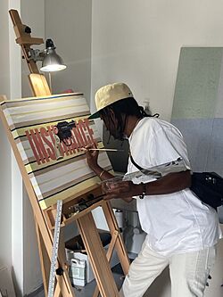 Brandon Breaux in the studio at HPAC