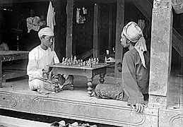 Burmese chess players, by Max Ferrars late 1890s
